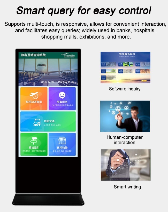 Fullscreen 75" 85" 4K LCD Advertising Display For Indoor Screen Advertising