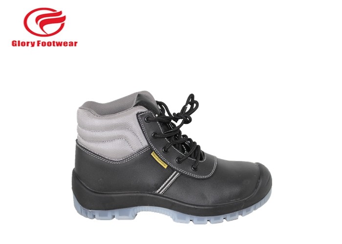 Fashionable Construction Genuine Leather Safety Shoes BK Mesh / Cambrelle Lining 6 Inch