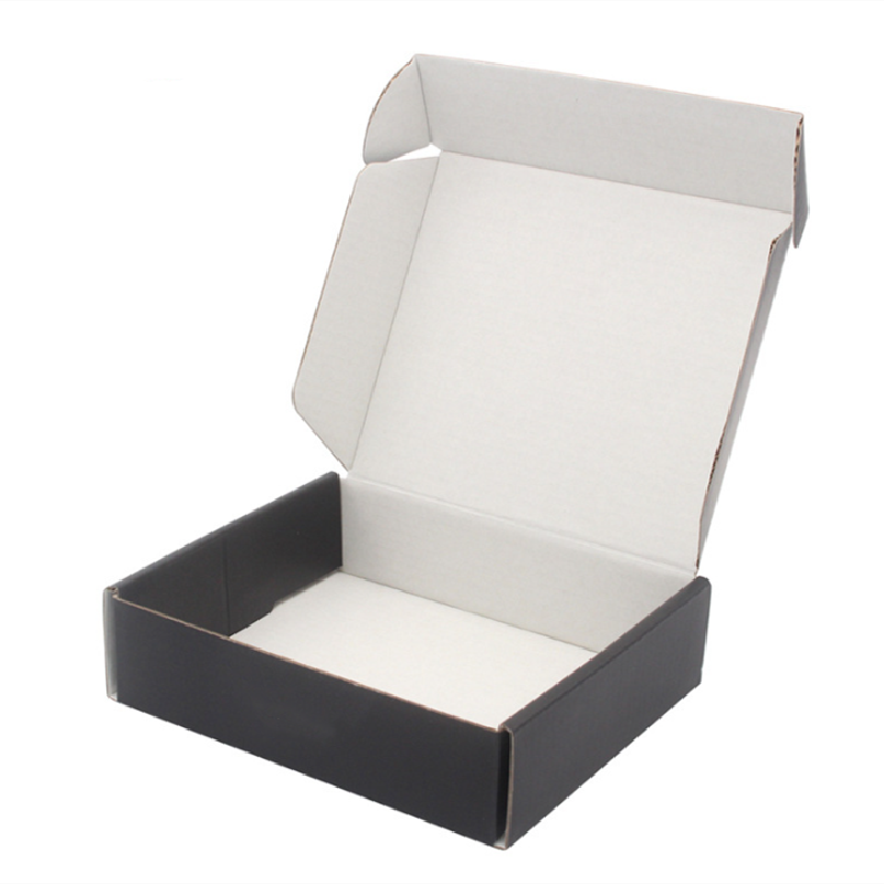 Flat Cardboard Black Mailer Boxes Folding Foldable Carton For Shoes Clothing