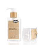 Square Plastic 200ml Shampoo Bottle Sticker Label With Bamboo Sleeve