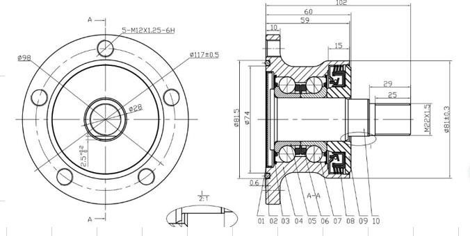 AHUB-0005 BAA-0012 Farm Hub Unit Agricultural Bearings
