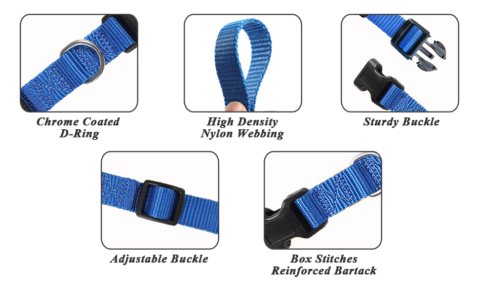 Adjustable Classic Dog Training Collars Solid Colors Reflective Dog Collar