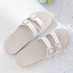Classic Ladies Double Buckle Slipper , Flat Footed Open Toe Adjustable Slippers