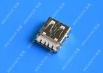 DIP 180 Degree Jack Socket 4 Pin USB Charging Connector , 15mm USB 2.0 Female