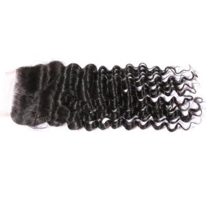Wholesale Raw Human Indian Hair Deep Wave Closure Full Density For Top Head from china suppliers