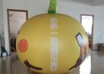 Yellow Ball Apple Shape Inflated Helium Balloons Smile Airtight For Advertisemen