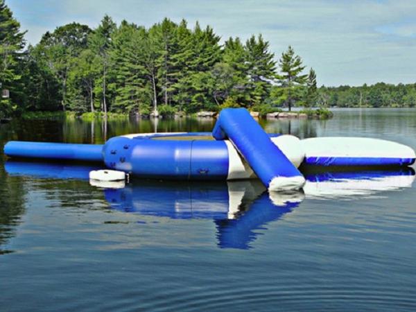 Blue Outdoor Inflatable Water Trampoline, Customized Inflatable Water Toys For