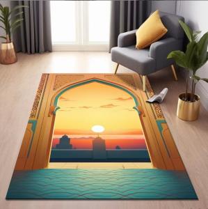 Wholesale Special Arabic Printed Worship Mat National Style Prayer Floor Carpet Rug Polyester Fiber from china suppliers