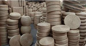 Wholesale Natural Straw Household Storage Stool Grass Woven Ottoman Box Eco-Friendly Hand-Woven Grass Rattan Stools Seat Pad from china suppliers