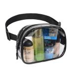 Fashion Square Mini Transparent Colored Triple Zipper Small Clear Purse Fanny