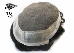 Wholesale Natural Black Toupee Hair Replacement System , French Mens Lace Hair Pieces from china suppliers