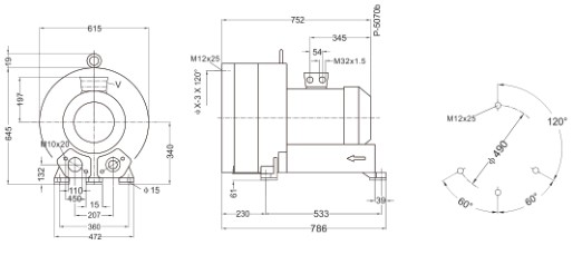 Electric 3 Phase Vacuum Pump For Pneumatic conveying Double Stage 20.0KW