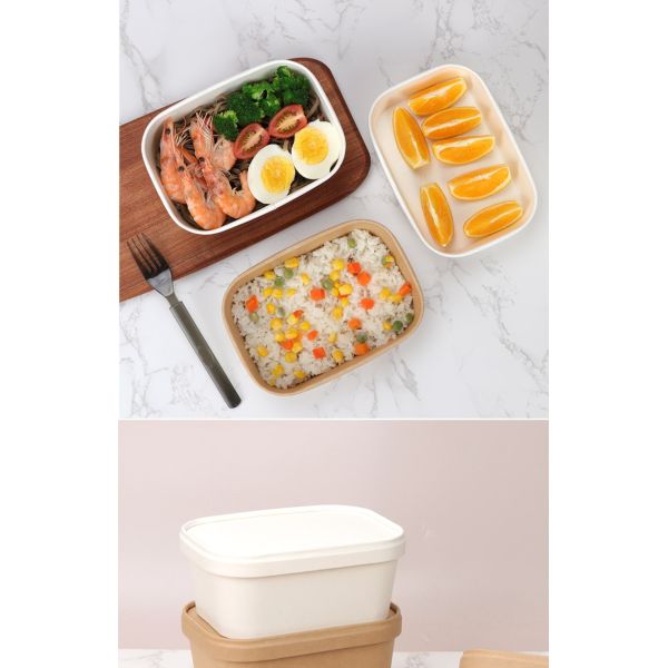 Carton Kraft Paper Bowl Packaging Biodegradable Eco Friendly