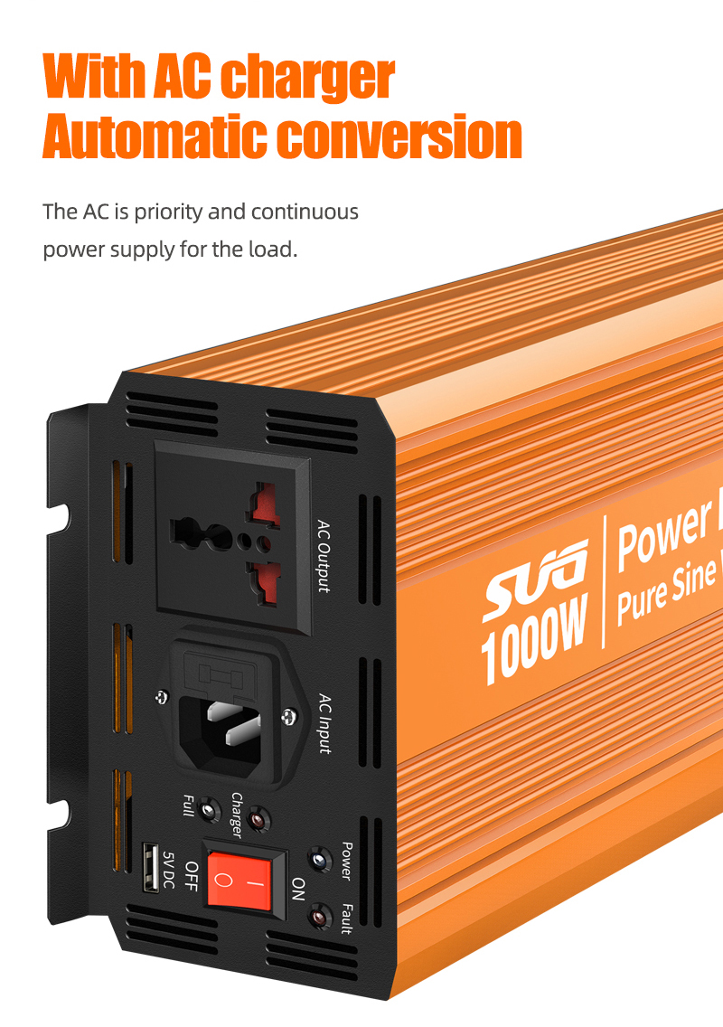24v 48v Off Grid Solar Power Inverter 1kw 1000W Pure Sine Wave Inverter With Charge