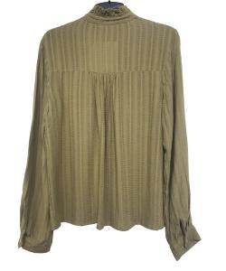 Wholesale Long Sleeve Womens Fashion Blouses With Pockets Brown Color Stylish Women'S Blouses from china suppliers