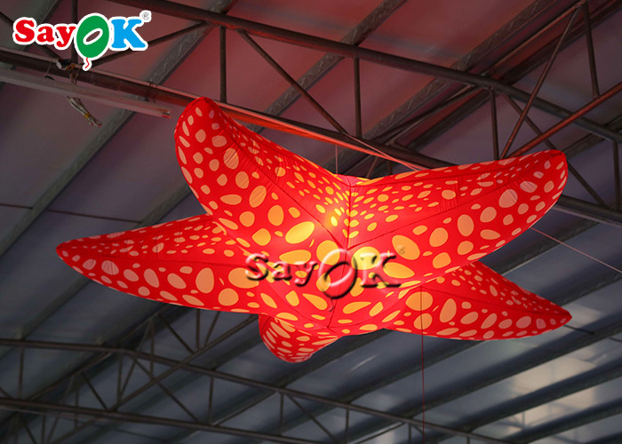 Store Decorative 3m Hanging Led Lighting Inflatable Starfish