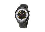 Silicone Strap Stainless Steel Chronograph Watch Black 100 M Water Resistant