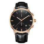 Mens Chronograph Calendar Watch Casual Quartz PE90 Movement Black Digital Sports