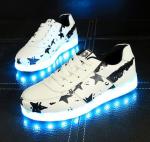 Kids Teenagers LED Light Up Sneakers Footwear Woven Fiber With Music
