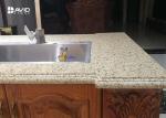 Vivid Beige Glossy Polished Sparkle Quartz Countertops Ogee Edge Good Color