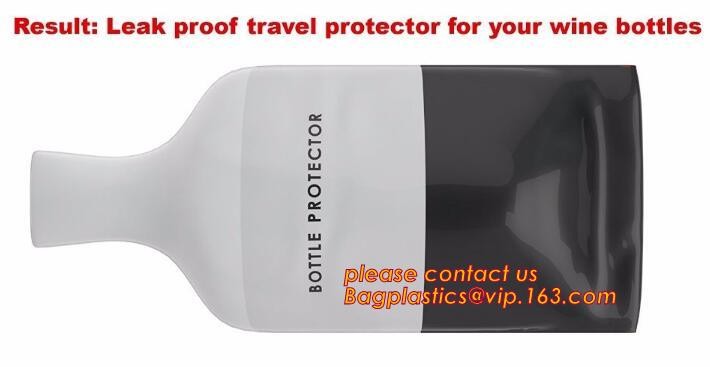 Zipped bottom plastic bottle wrap plastic bottle sleeves air wine slip Self zipped liquor bottle plastic wrap bagease pa