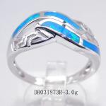 Sterling Silver Wholesale Jewelry Greek Blue Lab Opal Wedding Ring Synthetic