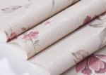 Eco - friendly Light Pink Country Floral Wallpaper , Bedding Room Vinyl Wall