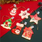 E27 4.5V 3D Novelty Christmas Hanging Window Lights Wooden Crafts Supplies