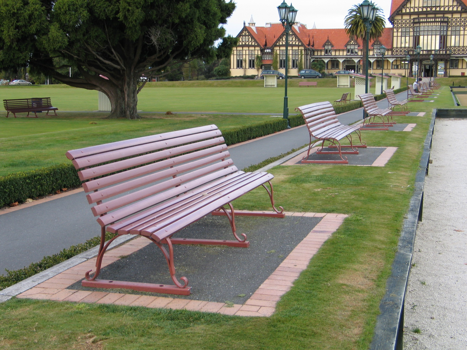 OEM Wood Patio Bench , Outdoor Wood Bench With Back HDPE Slats Material