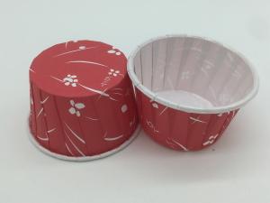 Wholesale Romantic Flower PET Baking Cups Dark Red Cupcake Holders Customized Size from china suppliers