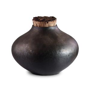 Wholesale 0.35*0.24*0.39in Tapered Natural Cork Lids Vase Ceramic Jar BSCI from china suppliers