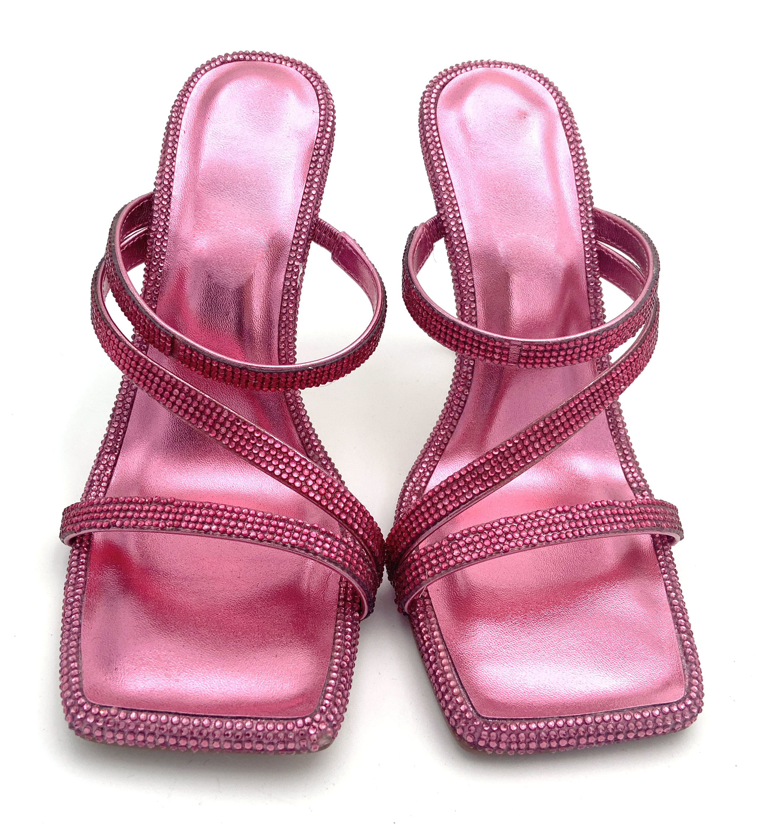 Leather Womens High Heel Sandals Comfortable Stiletto Heel Type
