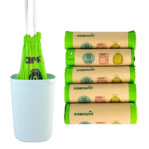 Wholesale Paper Wrap Rolled Compostable Drawstring Trash Bags For Kitchens Living Rooms from china suppliers