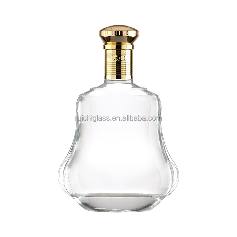 Hot Stamping 700ml White Glass Bottle for Customized Design of Vodka Whisky Gin