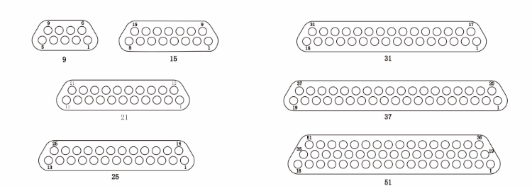Small Install Space J30j 9 Pin Plug Connector With 200mm Afr250 Cable