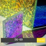 Shattered Textured Dichroic Glass Laminate Flat Shape