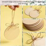 Jute Rope 3.5 Inch DIY Wooden Christmas Ornaments Pre Drilled Wood Slices Crafts
