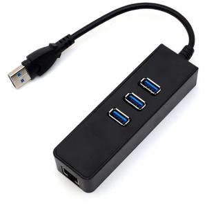 Wholesale RJ45 Gigabit Ethernet Plastic ABS 3 Port USB 3.0 HUB from china suppliers