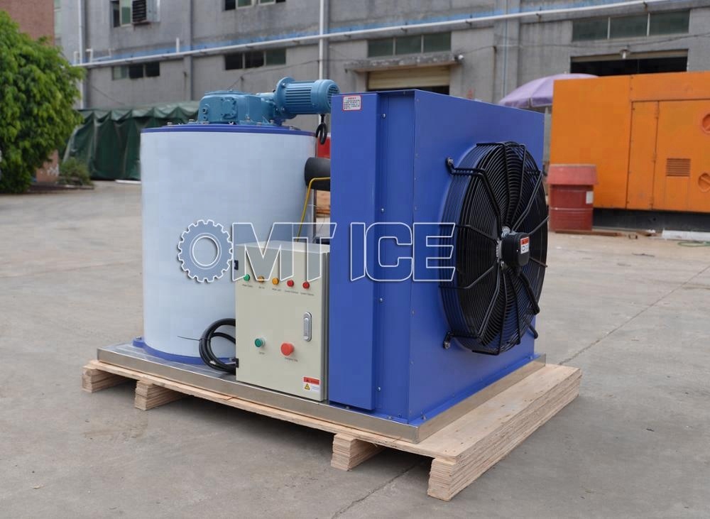 400kg Commercial Ice Flaker Machine With Ice Storage Bin And Siemens PLC Control System