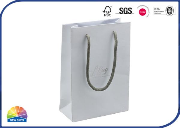 White Paper Gift Bag Custom Logo Birthday Gift Packaging Small Size with Tight