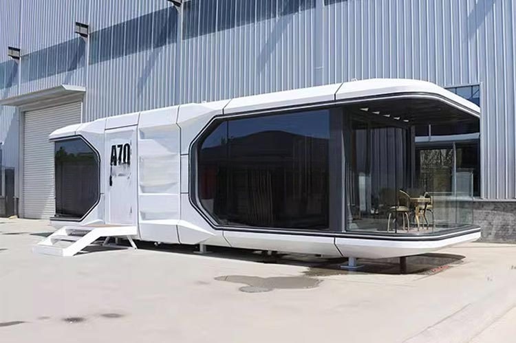 2024 Prefab Luxury Modular Modern Apple Cabin Space Capsule Container House Maison Capsule Spatiale for Mgo Board and PVC Floor