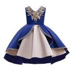V-Neck Flower Girl Dress Champagne Lace Princess Dress Vestidos De Ropa Niña