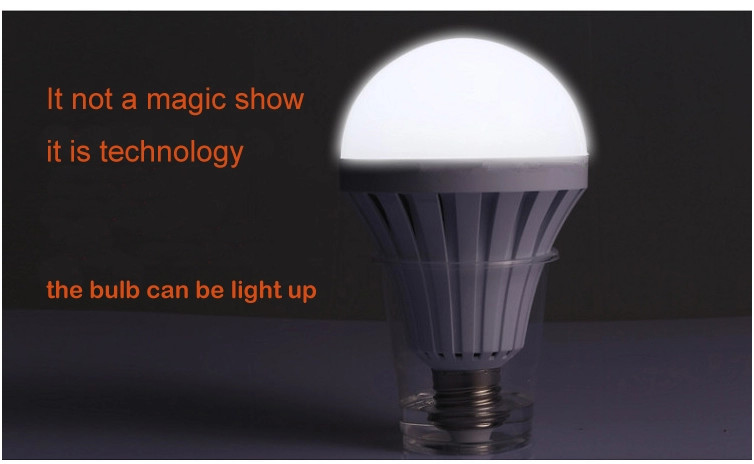 Plastic Rechargeable Emergency Light Bulb E27 5W For Department Store
