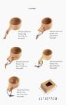 Eco Friendly Oak Wooden Drinking Cups 2.5 inch Height Lightweight With Carabiner