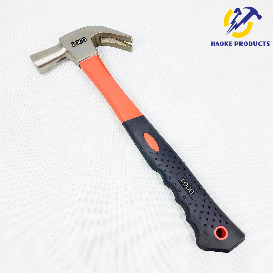 29mm Size Forged Steel Materials British Type Claw Hammer with Red and Black Color Plastic Handle