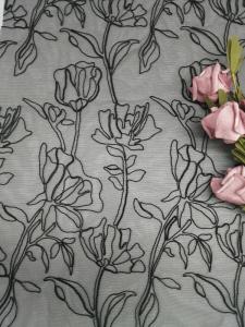 Wholesale Corded Black Embroidery 3D floral Lace fabric Flower Tulle Mesh from china suppliers
