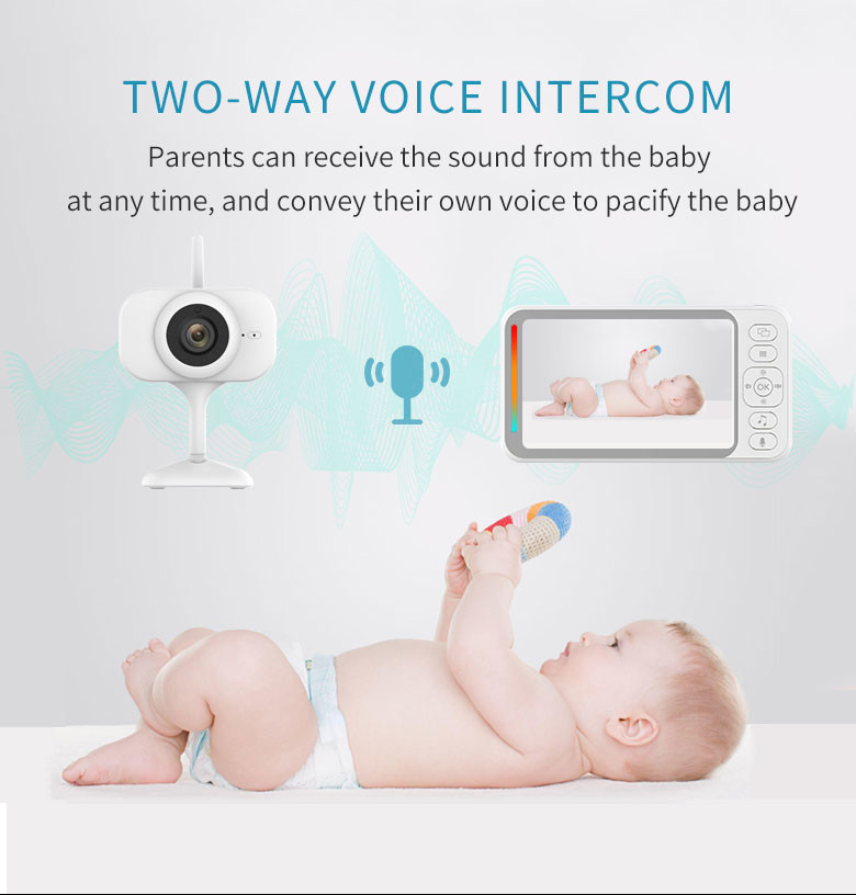 4.3 Inch Smart 720P Baby Monitor Support Mic VOX Pet Home Video Camera