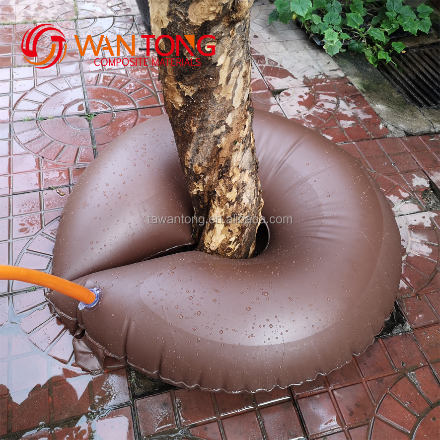 Tree Watering Bag with Slow Release Drip Irrigation Ring Heavy Duty 15 Gallon Brown