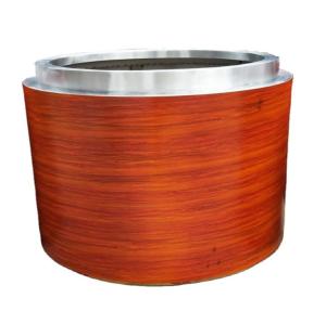 Wholesale Wood surface metal modern round shape flower pot planter indoor from china suppliers