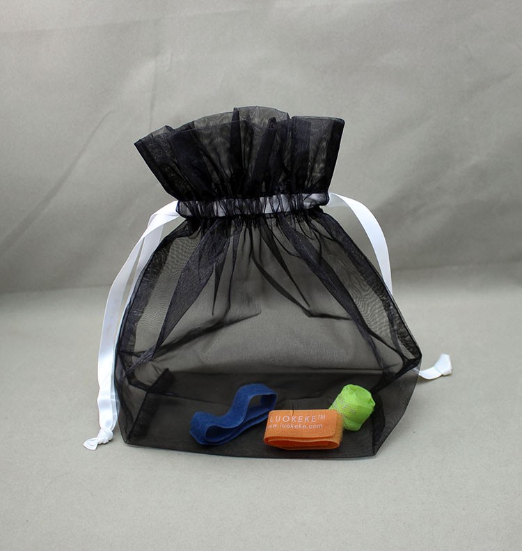 Foldable Mesh Nylon Drawstring Bags Portable Small For Gift